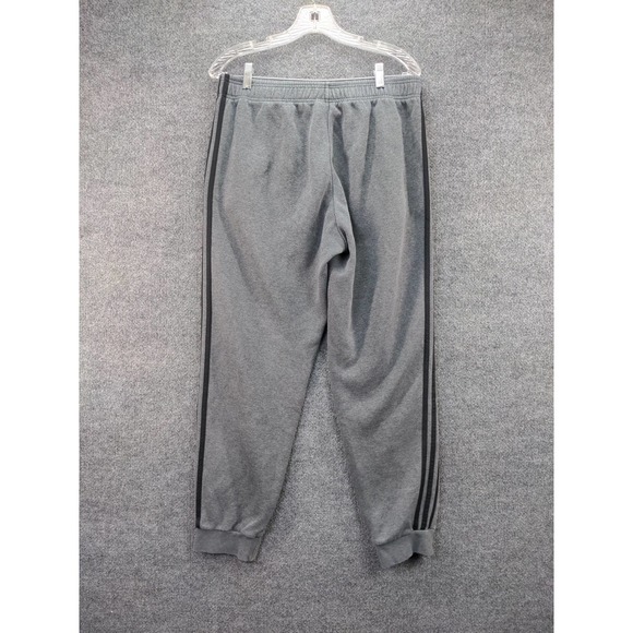 Adidas Athletic Sweatpants Size L Gray Black Stripes 15.5W 27.5 Inseam - Picture 2 of 11